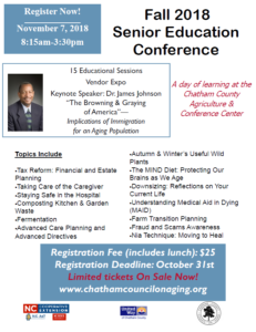 Cover photo for Registration Open for the Chatham Senior Education Conference