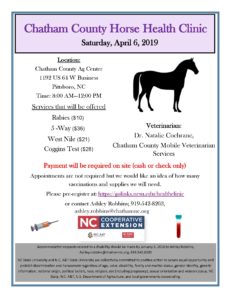 Cover photo for Chatham County Horse Health Clinic