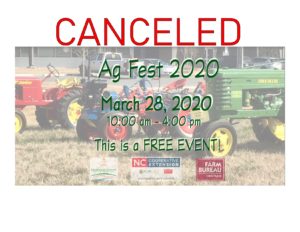 Cover photo for Spring Ag Fest 2020 Canceled