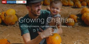 Growing Chatham Newsletter, Pumpkins, fall, father and infant