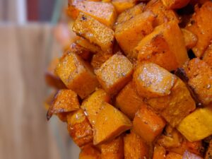 Roasted butternut squash cubes