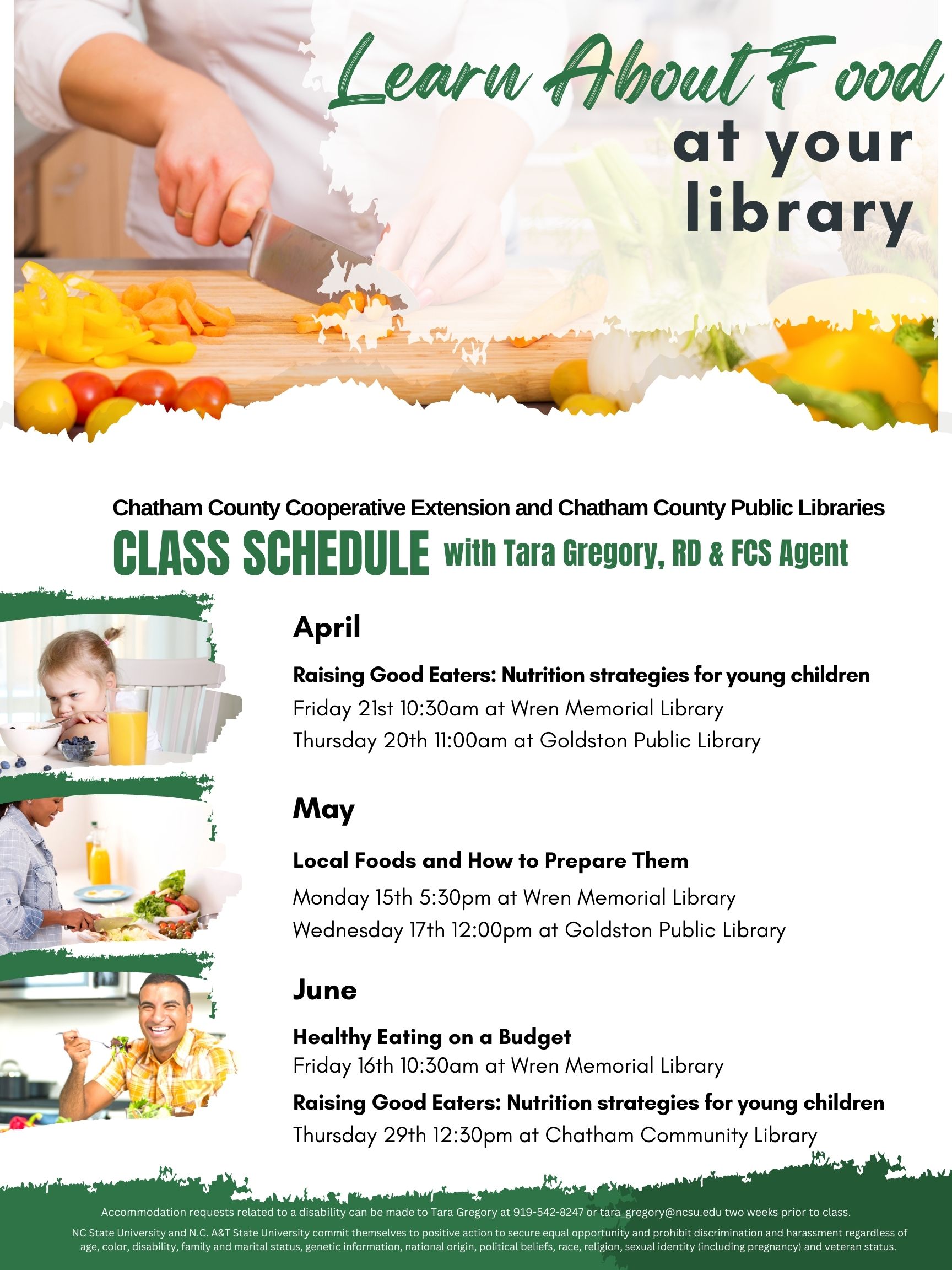 Learn about Food at your Library Flyer