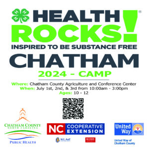 Health Rocks! Inspired to be substance free - Chatham 2024 Camp