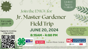 Jr. Master Gardener Field Trip, June 20, 2024