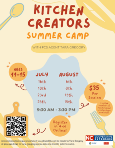 Kitchen Creators Summer Camp with FCS Agent Tara Gregory