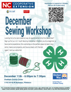 Cover photo for 4-H December Sewing Workshop!